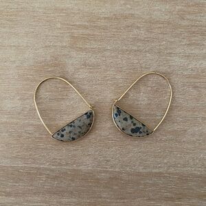 Anthropologie Crescent Drop Hoop Earrings